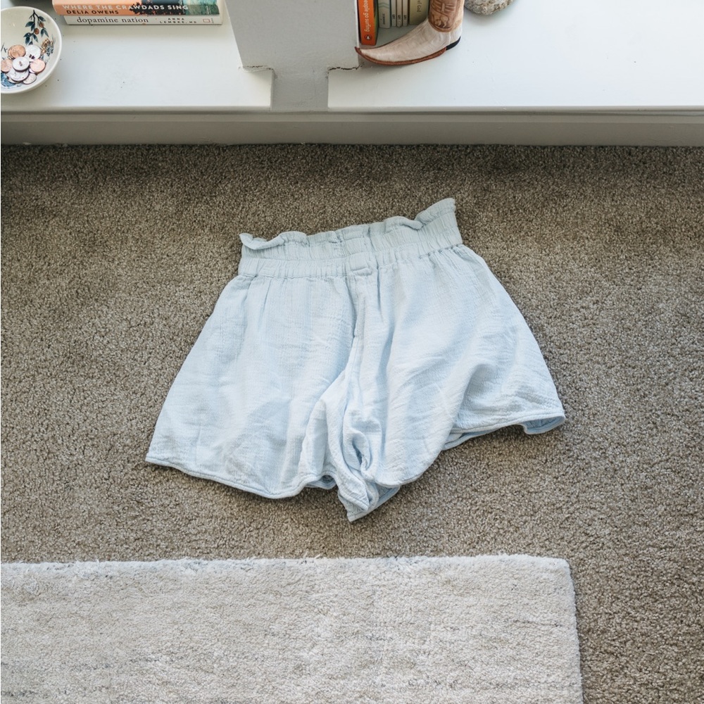 The Handloom baby blue shorts; gently used, size Small/Medium